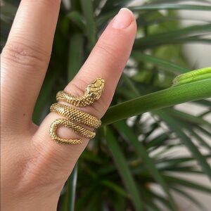 Gold Plated Snake Ring